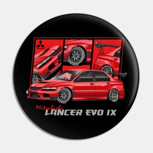 Mitsubishi Lancer evolution evo 9 Red, JDM Pin