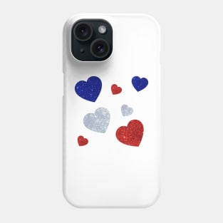 Glitter American Hearts Phone Case