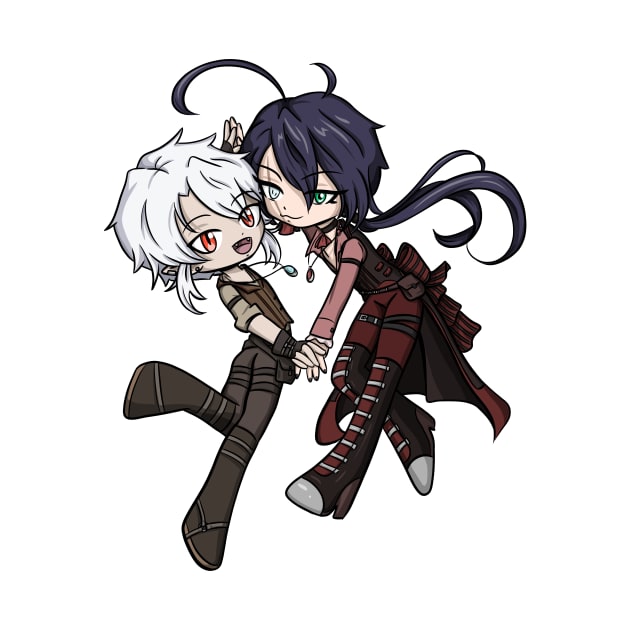 Legacy - Travis and Chiyohiko chibis by smileycat55555