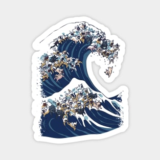 The Great Wave of French Bulldog Magnet