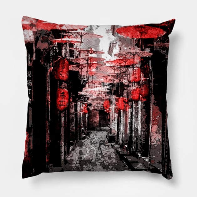 Japan Streets 2 Pillow by syanart