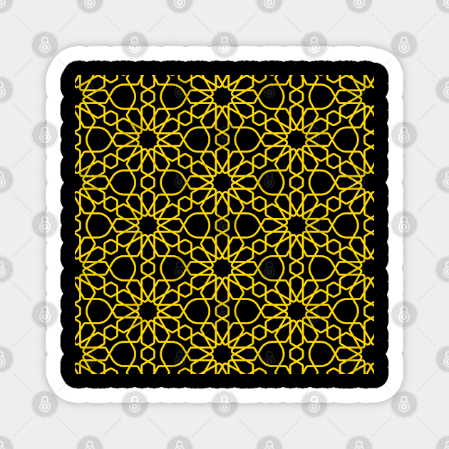 Yellow Moroccan Mosaic, Moroccan Art Magnet by Islanr