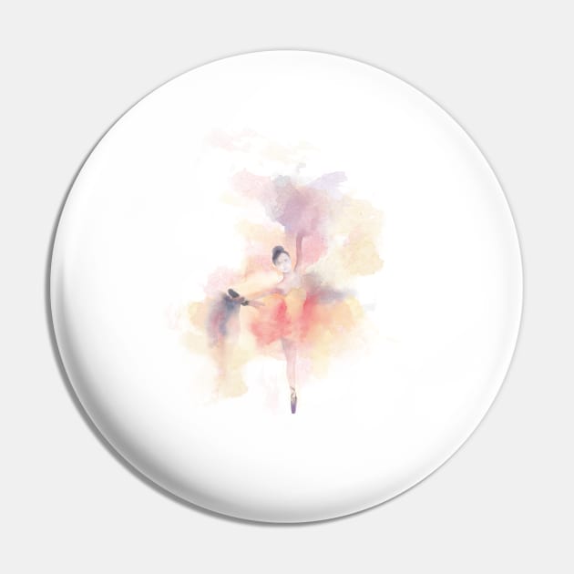 Balet Dancer Watercolor Art Pin by gusstvaraonica