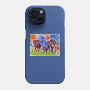 Colourful Elephant Family Phone Case