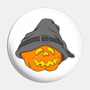 Slouchy Hat Halloween Pumpkin Grey Version Pin