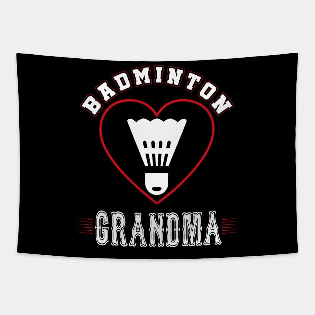 Grandma Badminton Team Family Matching Gifts Funny Sports Lover Player Tapestry by uglygiftideas