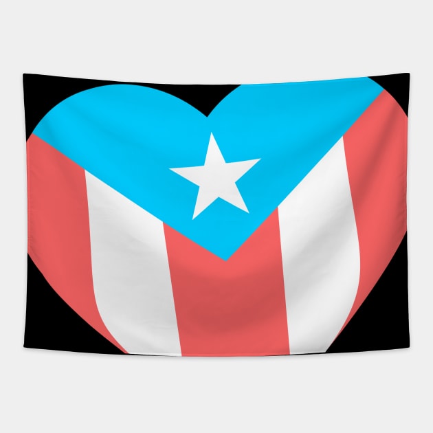 Puerto Rico Boricua Flag Heart Tapestry by bydarling