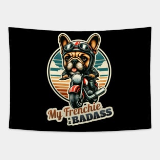 Biker French Bulldog Tapestry