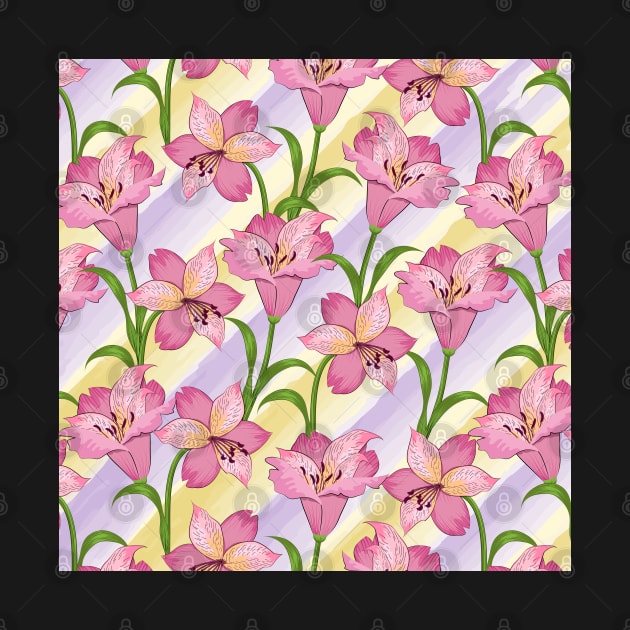 Alstroemeria Flowers Pattern by Designoholic
