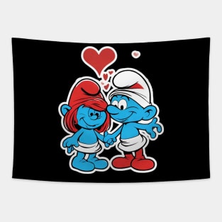 smurf in love with smurfette Tapestry