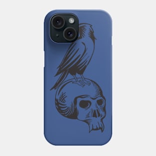 Halloween Scary Skull with Crow Phone Case