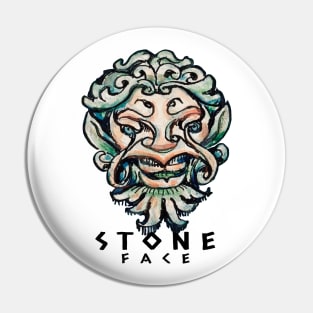 Stone Head Antique Sculpture Face Pin