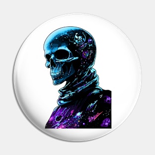 Graffiti Space Skull Pin