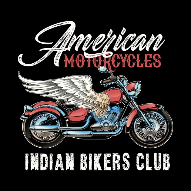 Vintage american motorcycle indian bikers old club by LaurieAndrew