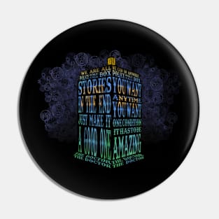 Doctor who blue phone booth quotes typography Pin