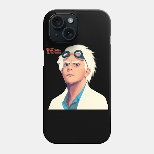 DOC BROWN - Back to the Future T-Shirt (Classic Logo) Phone Case by NEVEN ARTWORKS