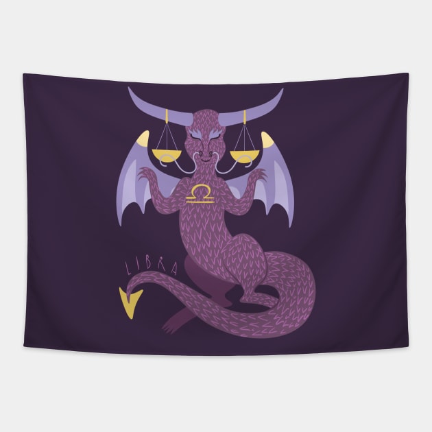 Libra Dragon Tapestry by LexaStrong