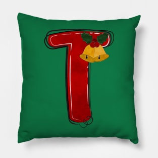 Letter T - Christmas Letter Pillow