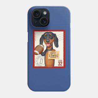 Cute Doxie with football ready to go long! Phone Case