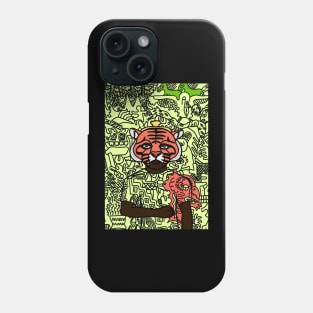 Switzerland - Green-Eyed Male Character with Animal Mask and Doodle Accent Phone Case