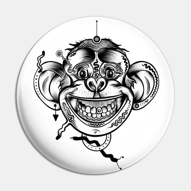 Monkey Mind Pin by Brokoola