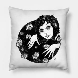 Mesmerism (black print) Pillow