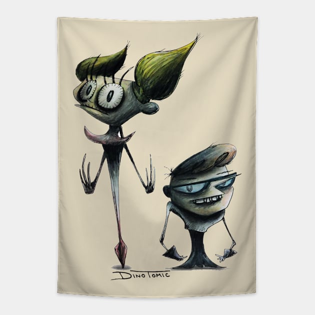 Dexter and Deedee Tapestry by DinoTomic