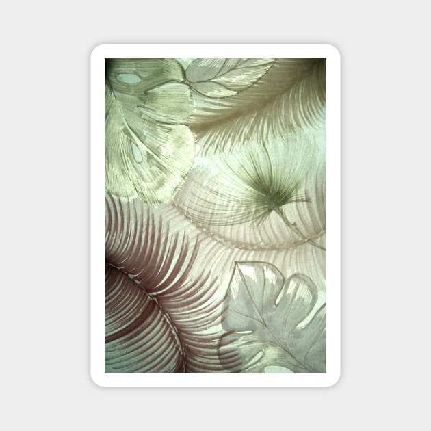 deco design pastel flowers yucca leaves Magnet by jacquline8689