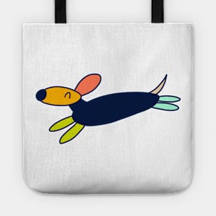 Happy Daschund sausage dog Tote