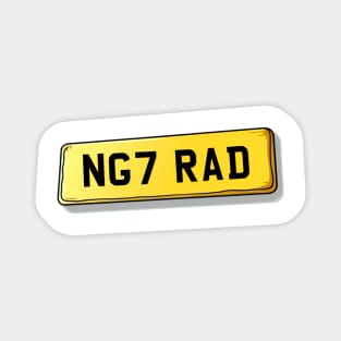 NG7 RAD - Radford Number Plate Magnet