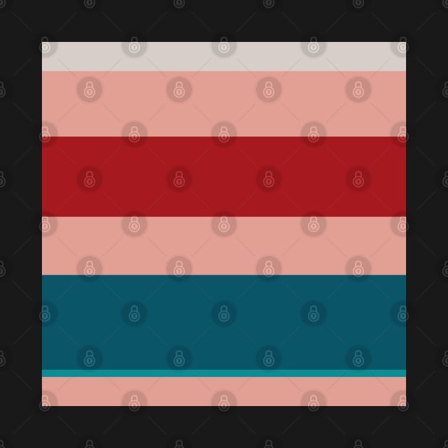 A pleasant consistency of Rouge, Pastel Pink, Silver, Dark Cyan and Petrol stripes. by Sociable Stripes