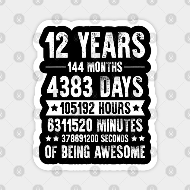 12 Years 144 Months Of Being Awesome Birthday Magnet by busines_night