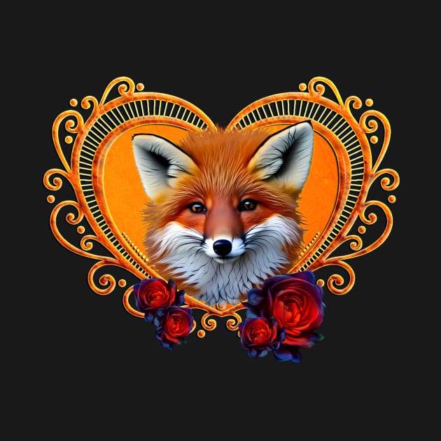 Wonderful head of a fox with heart by Nicky2342