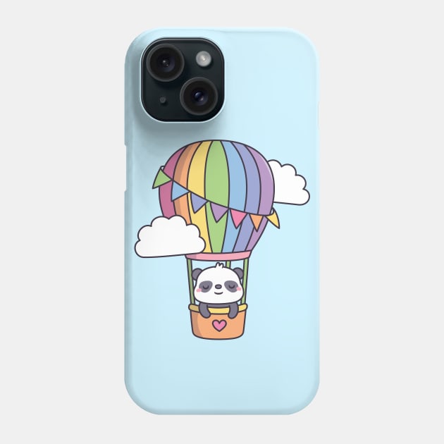 Cute Panda In Hot Air Balloon Doodle Phone Case by rustydoodle