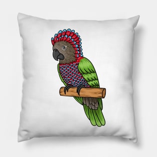 Hawk headed parrot bird cartoon illustration Pillow