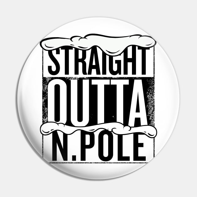 Straight Outta North Pole Christmas Pin by Rebus28