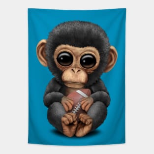 Cute Baby Chimp Playing With Football Tapestry