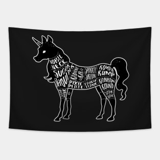 Unicorn - Fantasy Butcher Cuts of Meat - Black Tapestry