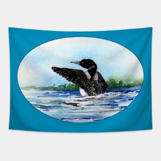 Watercolor Loon Tapestry