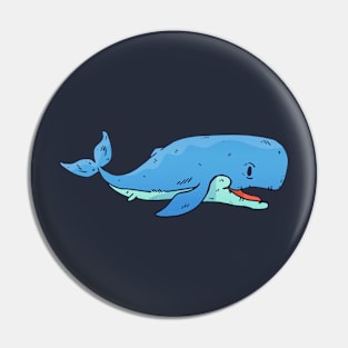 Cute Whale Illustration Pin