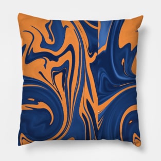 Circle Abstract Orange Blue Pillow