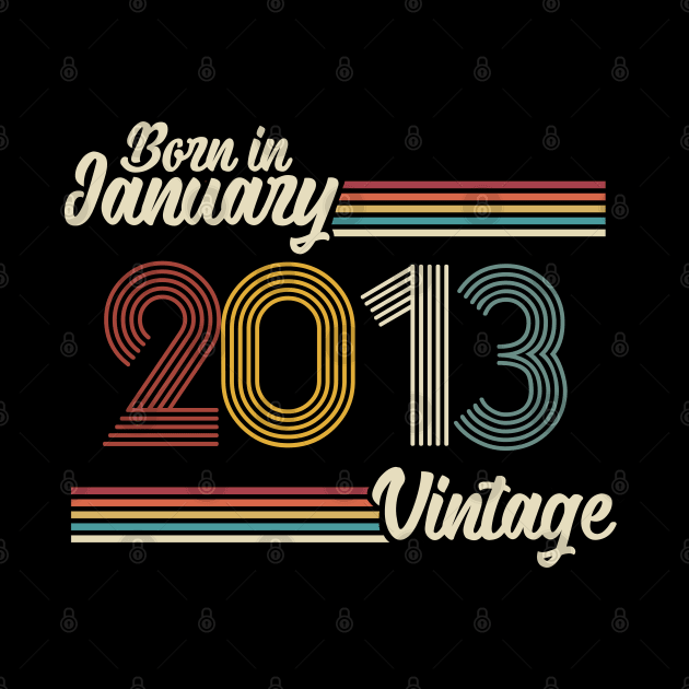 Vintage Born in January 2013 by Jokowow