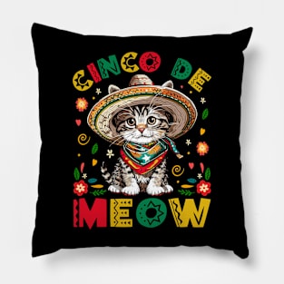 Cinco De Meow Mexican Cat Pillow