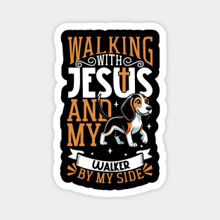 Jesus and dog - Treeing Walker Coonhound Magnet