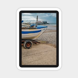 Crab fishing boat on Cromer Beach Magnet