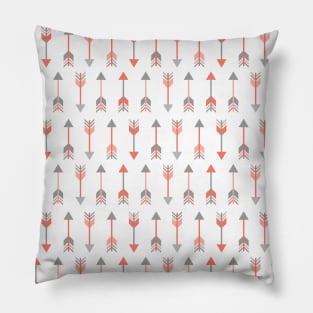 Coral Gray Tribal Arrows Pattern Indian Indigenous Pillow