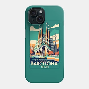 A Vintage Travel Art of Barcelona - Spain Phone Case