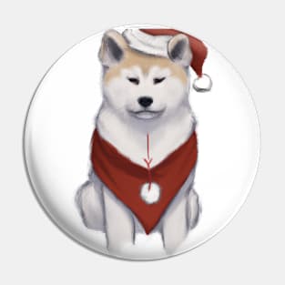 Cute Akita Inu Drawing Pin