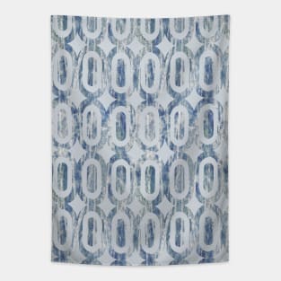 Geometric textured ovals blue Tapestry