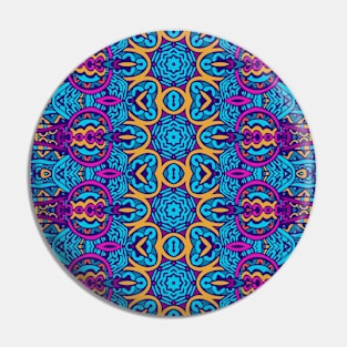 Colorful Oriental Rug Mandala Boho Pattern Pin